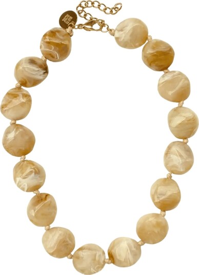 Bud To Rose Vibe Resin Necklace Sand   Beige   ONE SIZE