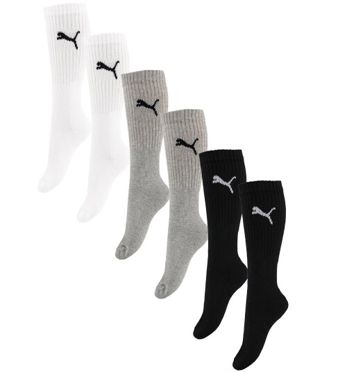 PUMA Puma Unisex Crew Sock 6P Ecom - Grey - 43-46