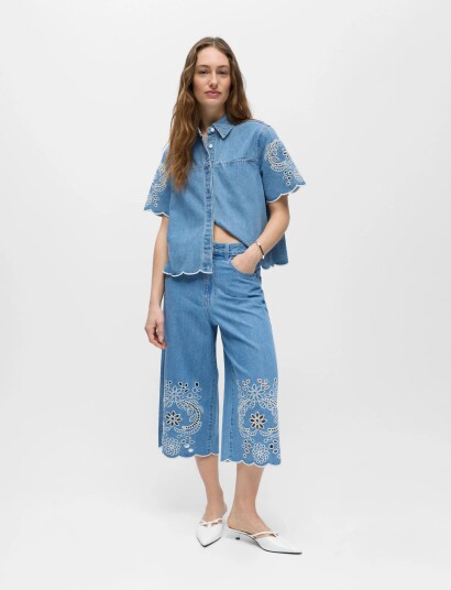 Object Objidda Bermuda Denim Shorts 144 Blue 36