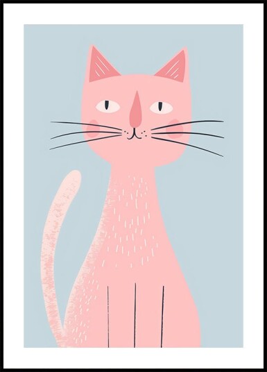 Pink Cat Plakat Plakat / 21x30cm