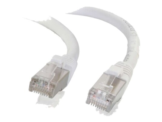 C2g Cat6a Booted Shielded Stp Network Patch Cable Koblingskabel Rj-45 Hann Til Rj-45 Hann 2 M Stp Cat 6A Formstøpt Uten Hindringer Flertrådet Hvit