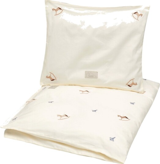 Cam Cam Copenhagen Embroidered Baby Bedding Set, 70X100Cm - Gots - Vintage Toys - Cream - ONE SIZE
