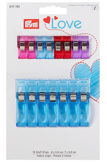 Stoff clips Prym Love -8 x 2,6 cm og 7 x 5,5 cm