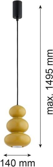 Argon Hengelampe Oman honninggul blank glass Ø 14 cm Argon Hengelampe Oman honninggul blank glass Ø 14 cm