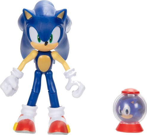 Sonic Wave11 Figur 10cm Moderne Sonic m/ Invincible Item Box Sonic Wave11 Figur 10cm Moderne Sonic m/ Invincible Item Box