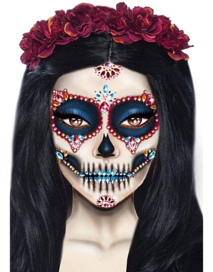 Leg Avenue Europe Face Jewels Day of the Dead Deluxe