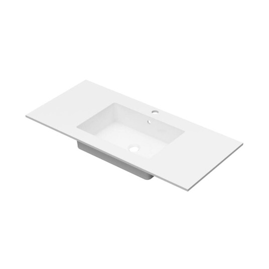 Linn Bad Corian Topplate Med Eir B(60-160)xh1,2xd46cm Hvit Matt 100cm