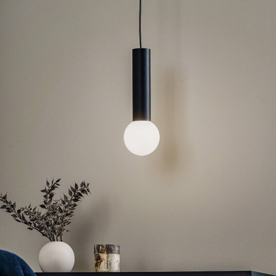 LEDS C4 Pendellampe i glass Mist dimbar Sort Baderom Glass Moderne