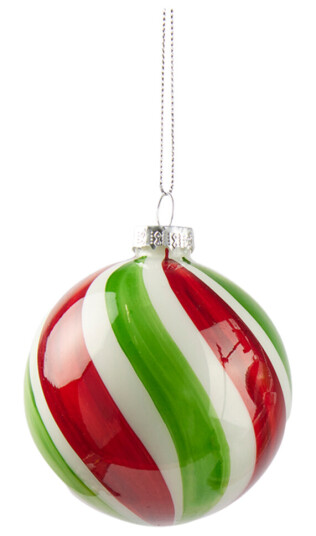 Edg Enzo De Gasperi Julekule ø8 cm rund stripet Edg Enzo De Gasperi Julekule ø8 cm rund stripet