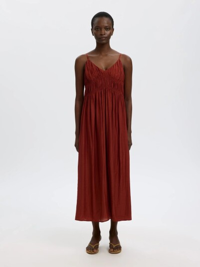 Selected Slfjackie Regular Strap Ankle Dress B   Burgundy   42