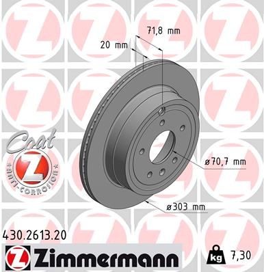 Bremseskive ZIMMERMANN 430.2613.20