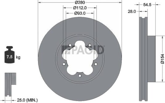 PAGID 54518NC Bremseskive