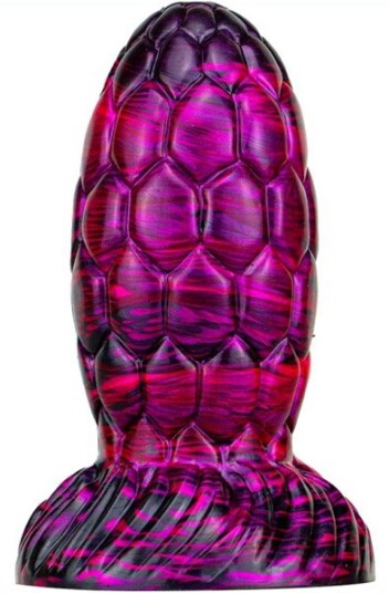 Metallic Dragon Egg Dildo Warnax Purple/Black 15,5 cm