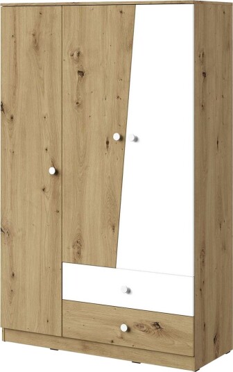 Nero Garderobe 120 cm - Natur/Hvit