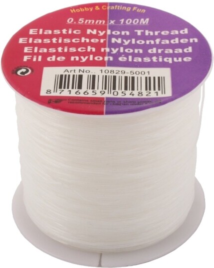 Elastisk nylontråd til smykker 0,5 mm 100 m
