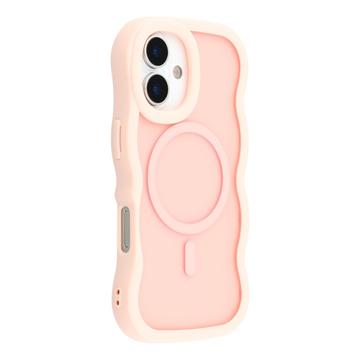 iPhone 17 Bølgekant magnetisk hybrid deksel Rosa