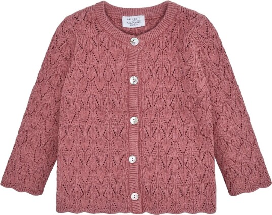 Hust and Claire Cardigan Strikk Cilja Pointelle Dry Rose Hust and Claire 74 Cardigan Rosa
