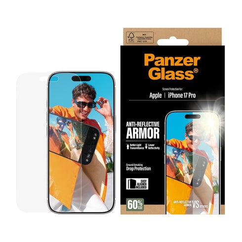 PanzerGlass Anti-Refleksjon Skjermbeskytter med EasyAligner for iPhone 17 Pro