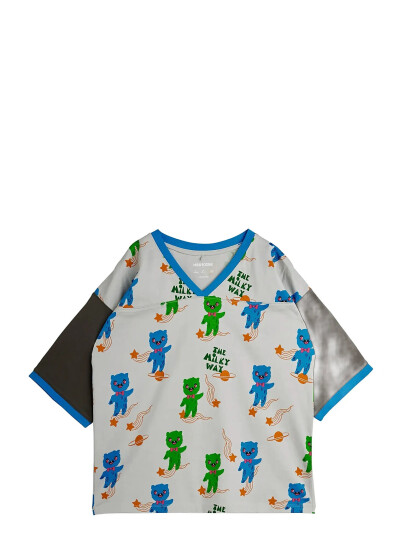 Mini Rodini Aliens Aop Loose Fit Ss Tee Blue 116/122 Mini Rodini Aliens Aop Loose Fit Ss Tee Blue 116/122