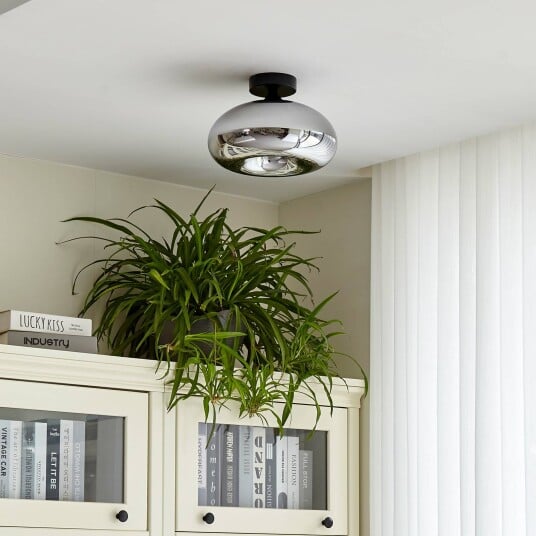 Lindby Zehra taklampe av glass, røykgrå Lindby Zehra taklampe av glass, røykgrå