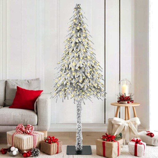 Juletre med 300 LED med stativ Hvit 180 cm PE og stål