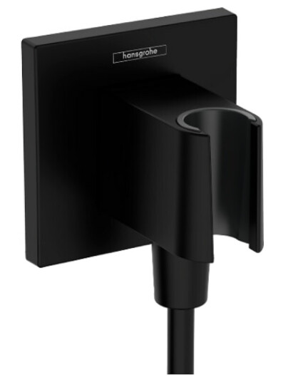Hansgrohe FixFit Slangeuttak E m/hånddusjholder, Sort Matt Hansgrohe FixFit Slangeuttak E m/hånddusjholder, Sort Matt