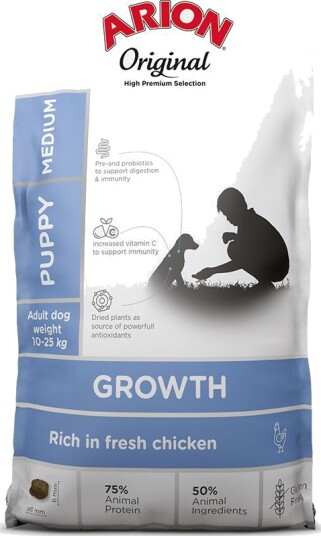 Arion Original Puppy Medium Breed Tørrfôr Til Valper Kylling Og Ris 2 X 12 kg Arion Original Puppy Medium Breed Tørrfôr Til Valper Kylling Og Ris 2 X 12 kg