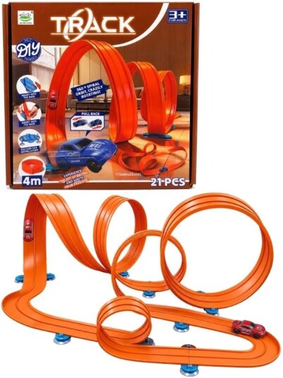 Fleksibel Bilbane Med Loop Og 2 Biler 21 Deler Fleksibel Bilbane Med Loop Og 2 Biler 21 Deler