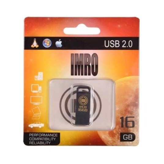 IMRO 16GB Pendrive USB 2.0 Svart med høy lesehastighet
