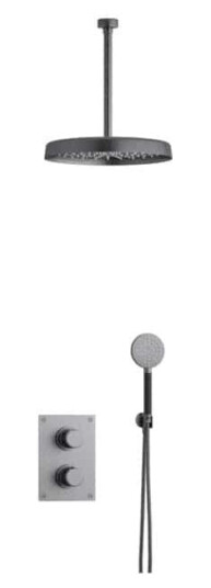 Tapwell Arm7268 Takdusj Innbygging - Takmontert Brushed Black Chrome / 300mm Ø300mm