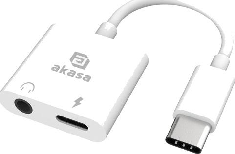 Akasa Ak Cbca30 08Wh Usb Type C Usb Type C +3.5Mm Jack Hvit Akasa Ak Cbca30 08Wh Usb Type C Usb Type C +3.5Mm Jack Hvit