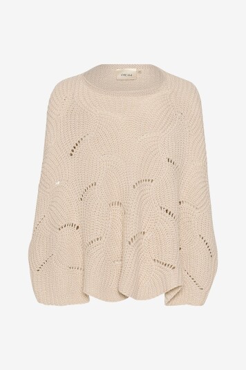 Cream Poncho crMistletoe Knit Beige