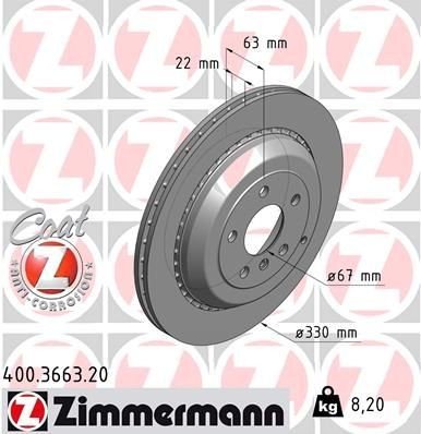 Bremseskive ZIMMERMANN 400.3663.20