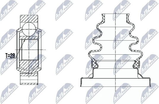 Nty Drivknute drivaksel NTY NPW BM 031