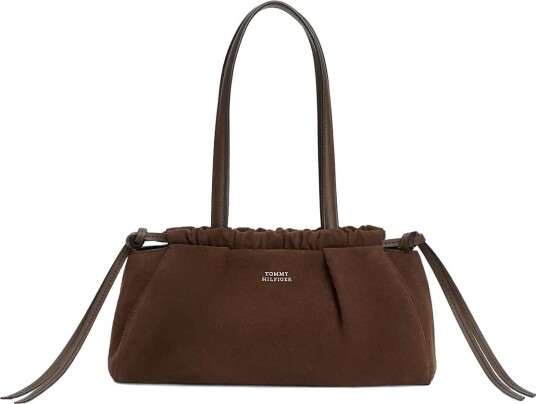 Tommy Hilfiger Soft Leather Shoulder Bag Suede FONDANT BROWN One Size Tommy Hilfiger Soft Leather Shoulder Bag Suede FONDANT BROWN One Size