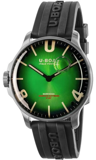 U Boat Herreklokke 8702/D Darkmoon Grønn/Gummi Ø44 mm