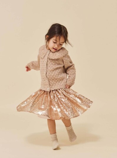 Konges Sløjd Starla Sequin Skjørt Gold Blush (104 / 4 år)