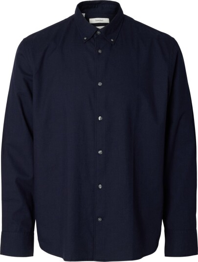 Selected Homme Regular Cole Jay Melange Long Sleeve Shirt Blå XL