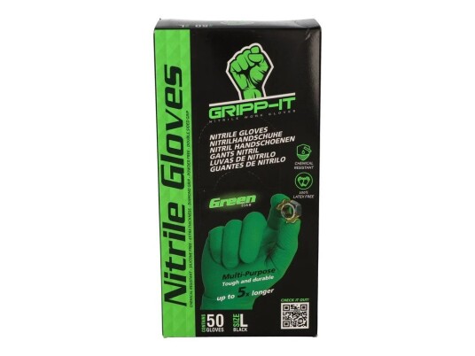 Gripp It Nitril Engangshansker Str. Large 50 stk. Grønn Gripp It Nitril Engangshansker Str. Large 50 stk. Grønn