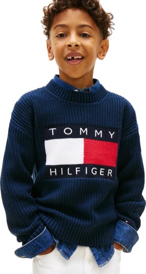 Tommy Hilfiger Heritage Flag Sweater   Navy   98