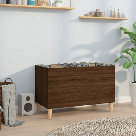  Hifi benk brun eik 74,5x38x48 cm konstruert tre