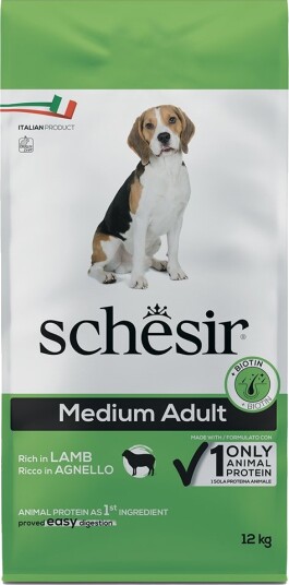 Schesir Tørrfôr Adult Dog Medium Med Lam 2 X 12 kg
