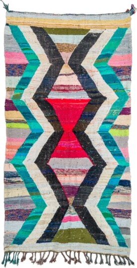 Marokkansk Boucherouite teppe 140 x 260 cm Størrelse: 140 x 260 cm