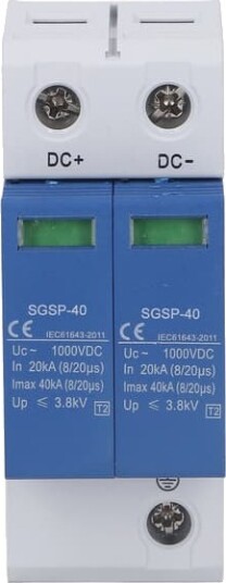 Overspenningsvern SPD Fotovoltaisk Bryterbeskytter DC 1000V 40kA 2P Overspenningsvern SPD Fotovoltaisk Bryterbeskytter DC 1000V 40kA 2P