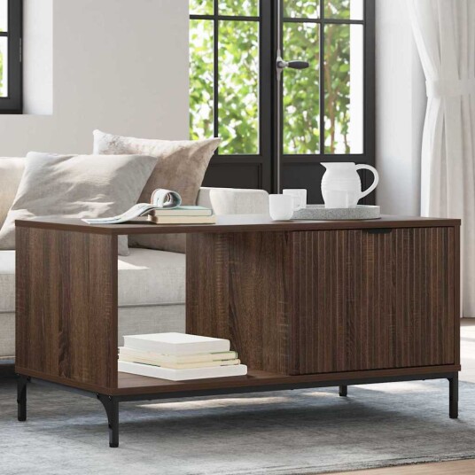 vidaXL Kaffebord brun eik 90 x 49 x 46 cm Konstruert tre