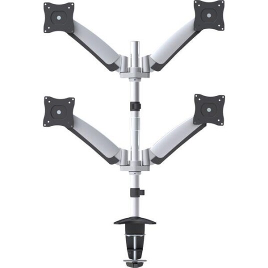 OEM bordstativ for 4 skjermer Max 4x9kg, motvektsdempet, sølvgrått