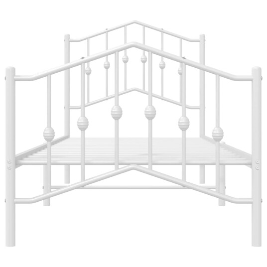 vidaXL Sengeramme i metall med hode- og fotgavl hvit 80x200 cm 8721012211568