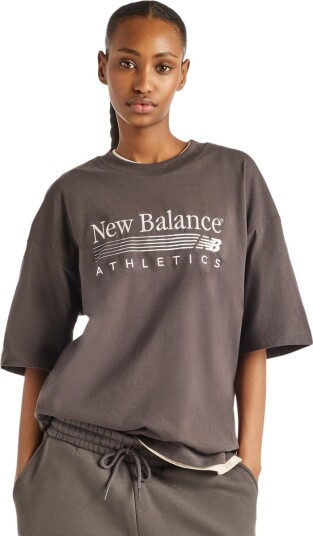 New Balance Trackside Oversized T Shirt Grey XS