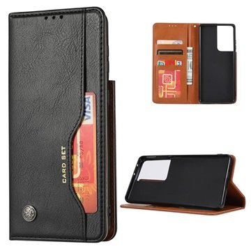 Card Set Series Samsung Galaxy S21 5G Lommebok-deksel Svart