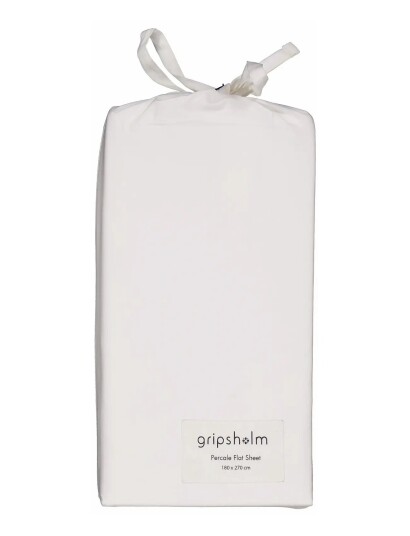 Gripsholm Flat Sheet Percale 180X270Cm White 180X270 Cm White 180X270CM